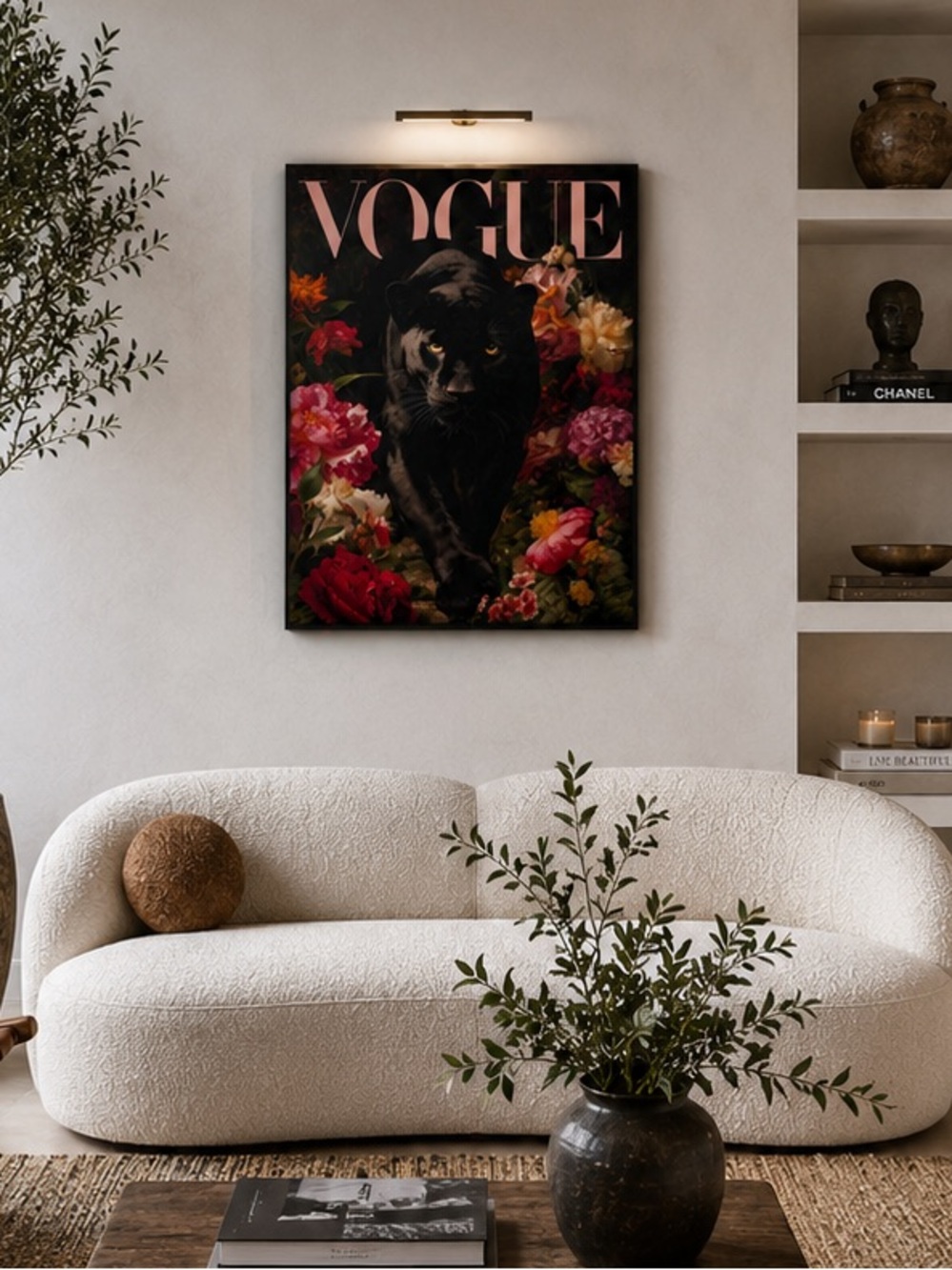 Vogue Black Panther Wall Art – 20x30 Suede Print | NEW